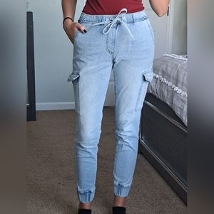 Women's Denim Joggers, size M